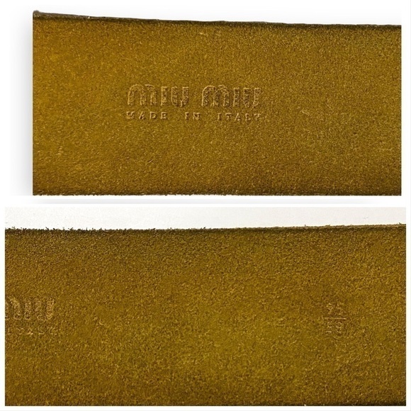Miu Miu Brown Belt, Distressed Leather, Wide, Large Buckle, Size 95/38 - Picture 9 of 11